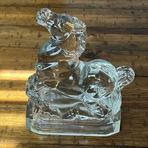 Vintage New Martinsville Glass Horse Bookend